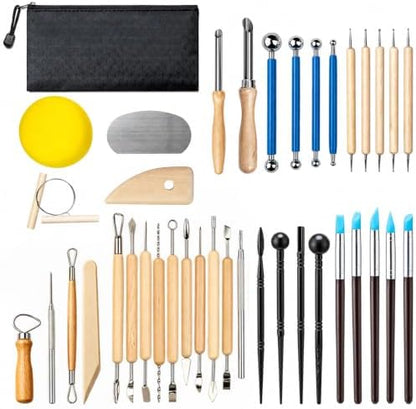 39PCS Pottery Tools Kit, Ceramic Tools, Clay Sculpting Tools (39Pcs) by LINBLIF
