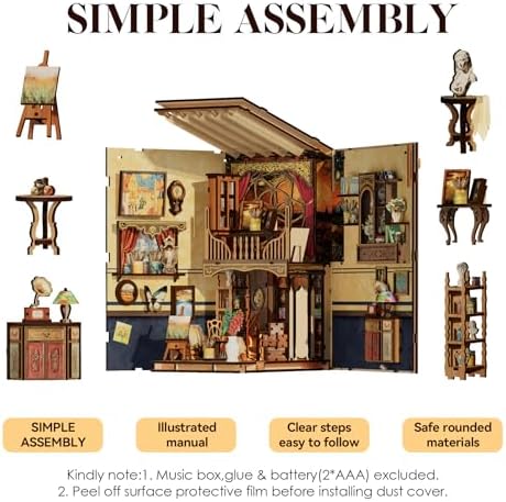 SUNNINO Book Nook Kit - DIY Miniature House Kit for Adults - Image 5
