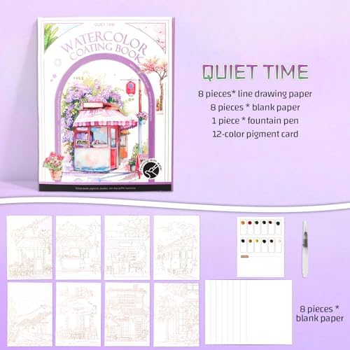 Creative Stress Relief Kit: 2026 Watercolor Workbook & DIY 3-Fold Painting Pad for Beginners, All-in-One Travel Art Set (A Set) - Image 2