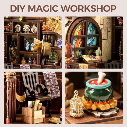 Book Nook Kit – DIY Miniature House Kit, Book Nook Kits for Adults, 3D Wooden Puzzle Craft Workshop Scene, Bookshelf Decor Insert, Home Office & Study Room Gift - Image 6