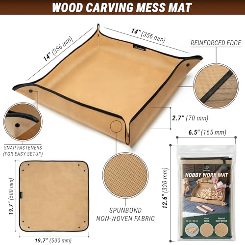 BeaverCraft Wood Carving Kit Comfort Bird DIY Hobbies for Beginners & Kids & Adults, Wood Carving Mess Mat for Easy Cleanup – Portable Woodworking Hobby Work Mat MS - Image 6
