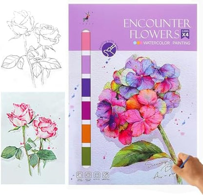Watercolor Coloring Workbook for Adults Water Colors Paint Adult Set by Unknown