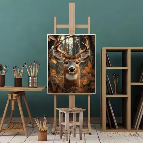 Natuyalo Paint by Numbers Kits for Adults Animals, Forest Elk Easy Adult Painting by Number on Canvas for Beginner Frameless, Male Deer DIY Acrylic Painting for Home Wall Decor Gift 16x20 inch - Image 2
