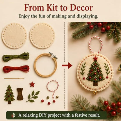 DIY Felt Christmas Ornament Kit - Create Handmade Holiday Decorations - Image 7