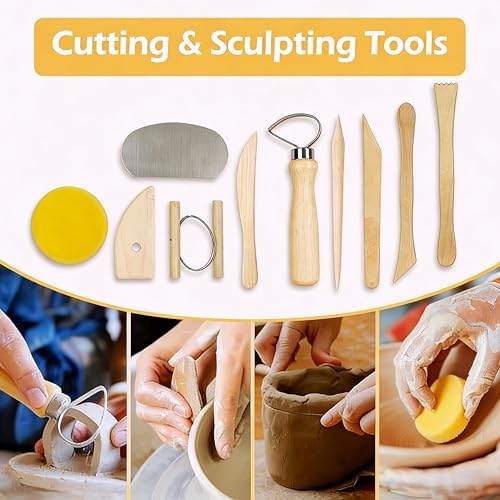 DaChihSheng 43 Pcs Clay Tools Kit Pottery Tools Polymer Clay Sculpting Tools Kit for Carving Air Dry Clay Tools Set for Adults Clay Sculpting Tools Ceramic Tools Graving Tools use for DIY Handicraft - Image 4