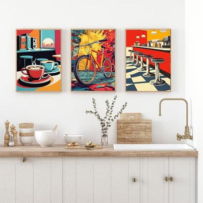 cupmod 6 Packs Vintage Paint by Numbers Kit for Adults,Retro Funny Adults Paint by Number Kits on Canvas Without Frame,Easy Acrylic Oil Painting by Numbers Kit for Home Wall Decor 9.8x13.8inch - Image 4