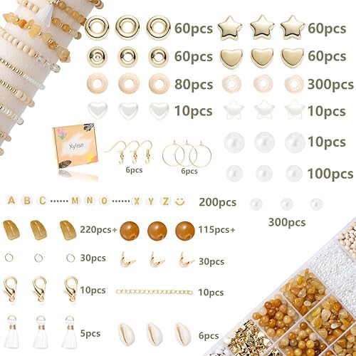 Xylise Jewelry Making Supplies Kit Natural Stone Beads for Irregular Natural Stone with for DIY Craft Bracelet Necklace Earrings for Adults (Topaz) - Image 2