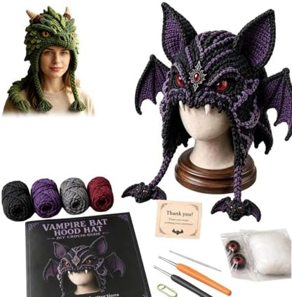 Fantasy Hood Hat DIY Crochet Kit Series for Beginners (Purple) by Unknown