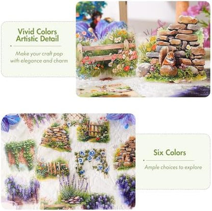 3.4" Large Flower Stickers for Scrapbooking – 60PCS Waterproof Wall &Floral Stickers for Journaling, Junk Journal Supplies, Card Making, DIY Crafts & Bullet Journal Planner - Image 5