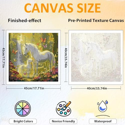 CRZMODE Unicorn Paint by Numbers Kit for Adults,Unicorn Paint by Numbers for Adults, Acrylic Painting Crafts for Home Decor Gift (16x16inch) - Image 4