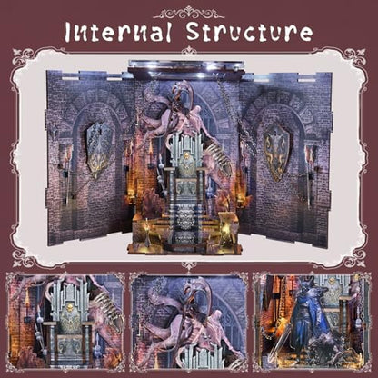 MiniCity Book Nook Kit - DIY Miniature House Kit for Adults and Teens, Dollhouse Booknook Tiny House Model Build Bookshelf Decor, Gifts for Family, Friends (Throne of Bones) - Image 6