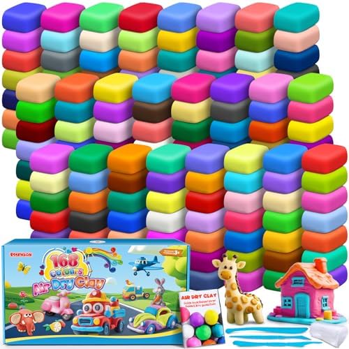 ESSENSON Air Dry Clay, 168 Colors, Modeling Clay for Kids by ESSENSON
