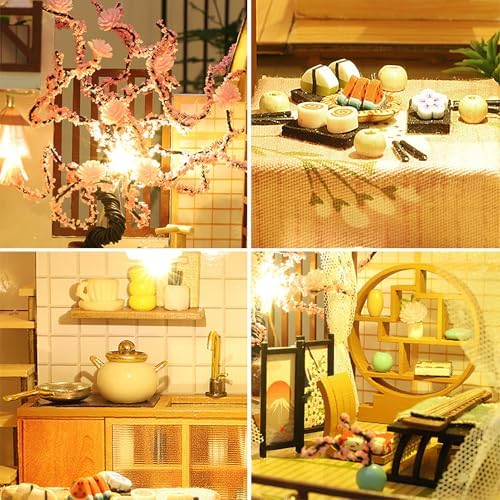 Miniature House Kit for Adult,Mini House Building Kit, DIY Miniature Kit for Adults, Wooden Mini Dollhouse Kit for Birthday Christmas，Retro Courtyard - Image 3
