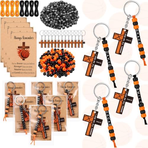 Suncalla 984 Pcs 24 Set Basketball Cross Keychain Making Kit DIY Bag Bead by Unknown