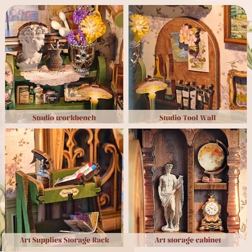 Book Nook Kit DIY Miniature House 3D Wooden Puzzle - Monet's Studio - Image 5