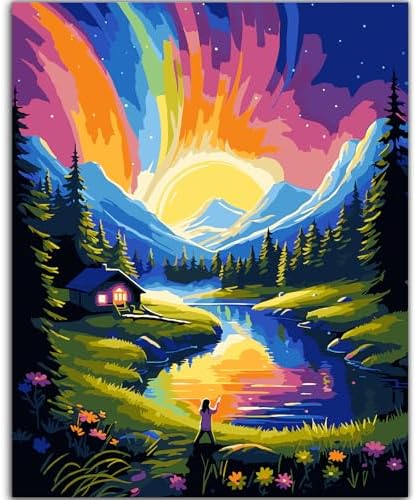 ZTOTZ Paint by Numbers Kit for Adults,Aurora Borealis Painting by Numbers16x20 Canvas,Landscape Paint by Number Kits for Home Decor by ZTOTZ