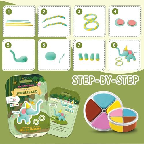 Air Dry Clay Kit for Kids -12 Dinosaur Theme Colored Clay Sculpting kit, Ultra Light DIY Model Magic Clay with Sculpting Tools and Tutorials, Soft & Non-Sticky, Arts and Crafts Gift for Kids - Image 4
