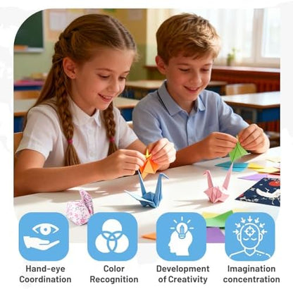 AluAbi 500pc Japanese Origami Paper Kit for Kids 5-12 - Image 4