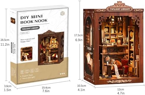 Book Nook Kits 3D Wooden Puzzles for Adults Crafts Miniature Dollhouse Kit & DIY Miniature House Kit, Tiny House Building Kit Bookshelf Decor - the for Family and Friends - Image 3