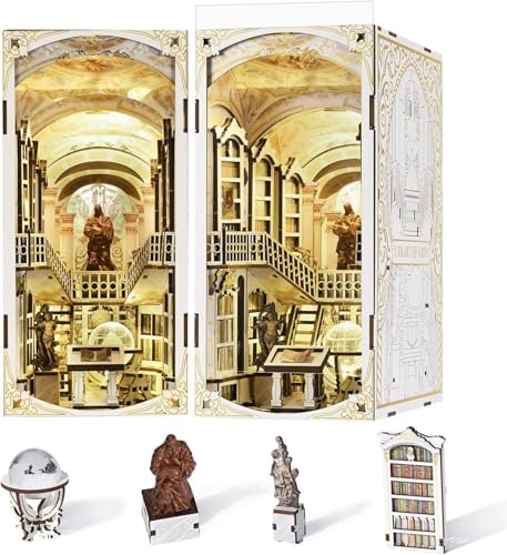 CCCDF Library of Gods Book Nook Kit, DIY Miniature House with LED by CCCDF