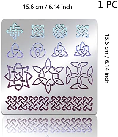 BENECREAT Celtic Metal Stencil Templates, Celtic Knot Pyrography Stencils for Painting on Wood Wall Canvas Furniture, Wood Burning, Pyrography Engraving, 6x6 inch - Image 4