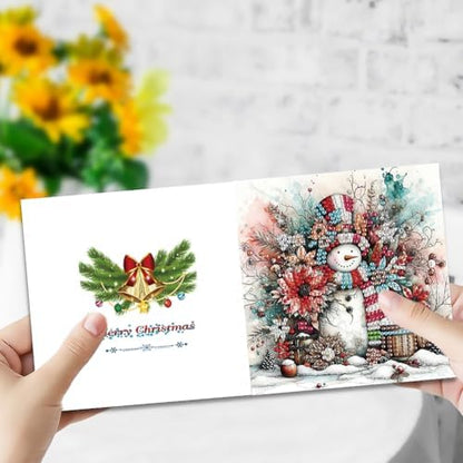 6pcs DIY Diamond Art Christmas Cards Kit with Envelopes & Tools-Diamond Dot Greeting Cards,Xmas 5D Rhinestones Painting for Adults,DIY Craft Family Friend Xmas Gifts(Flowers Xmas Santa Claus) - Image 7