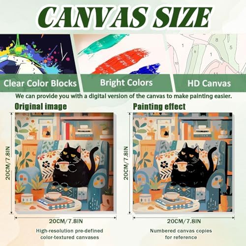 ICYANART Paint by Numbers for Adults Framed, Cat Number Painting 8x12In - Image 3