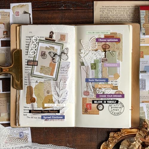 Bomichi Scrapbook Supplies, 40 Sheets 2370 Pcs Word Quote Stickers Scrapbooking Supplies, Junk Journal Supplies for Scrapbook Junk Journal Bullet Journal DIY Craft Card Making - Image 2