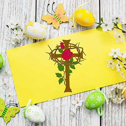 ALIBBON Easter Cross Die Cuts for Card Making, Rose Cross Cutting Dies Metal Template Molds, Thorn Rose Flower Dies for Crafting DIY Photo Album Embossing Scrapbooking Supplies - Image 4