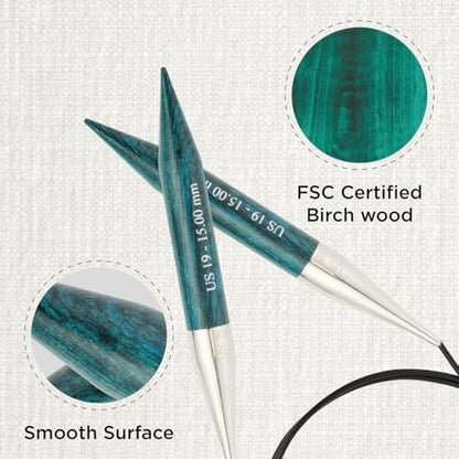 KnitPro Dreamz Fixed Circular Needles 40" (100cm) | US Size 19 (15mm) - Image 2