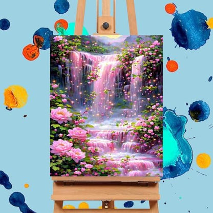 Mrnsiet Paint by Numbers Kit for Adults Beginners, Waterfall Landscape Adult Paint by Numbers on Canvas, Without Frame Acrylic Painting Crafts for Home Decor (16x20inch) - Image 2