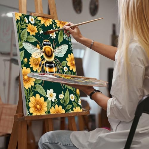 Yezavesu Paint by Numbers Kit for Adults Beginner, Bee Adult Paint by Number Kits on Canvas Without Frame, DIY Acrylic Flowers Painting by Numbers for Home Wall Decor Gift 16x20 Inch - Image 5