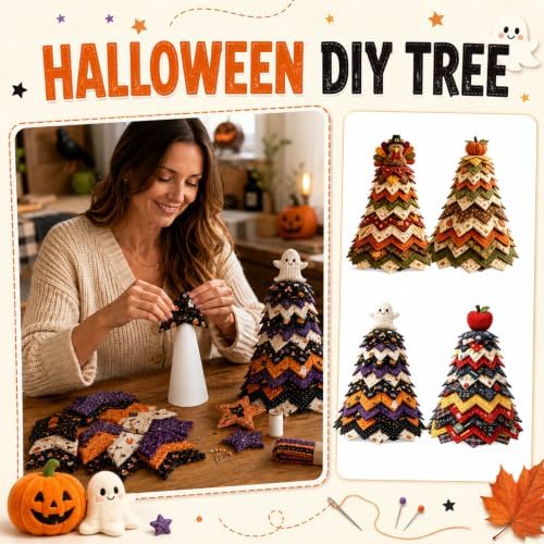 DIY Halloween Quilted Fabric Tree Kit, 3D Layered Sewing Craft Set Adults - Image 2