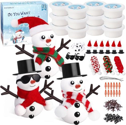 BANBBUR 12 Pack Christmas Stocking Stuffers for Kids, Build a Snowman Kit by BANBBUR