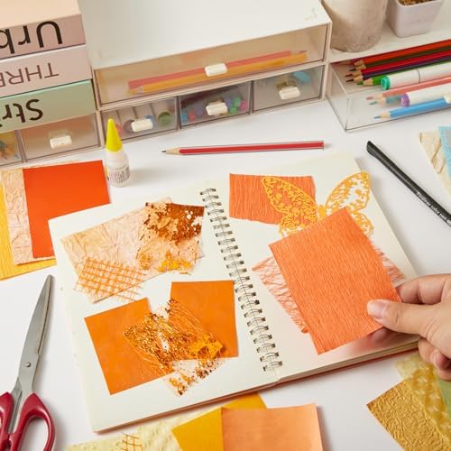 208 Sheets A7 Scrapbook Paper Kit, 12 Colors Mixed Textured Papers - Image 5