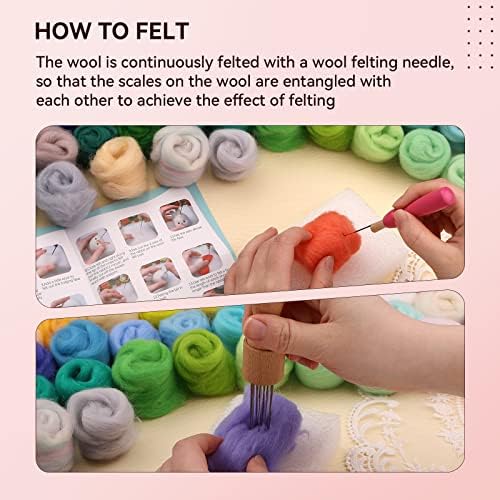 96 Colors Needle Felting Wool Roving for Needle Felting Kit Roving Wool - Image 5