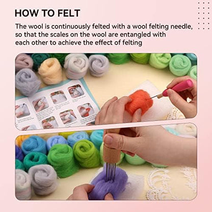 96 Colors Needle Felting Wool Roving for Needle Felting Kit Roving Wool - Image 5