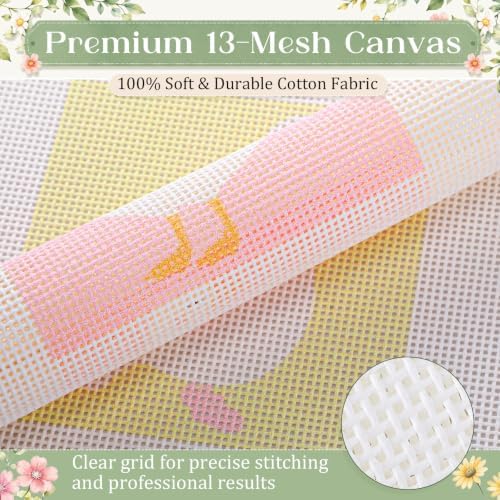 Chumia 3 Pcs Goose Needlepoint Canvas Kit for Adult 13ct 8" x 8" - Image 4