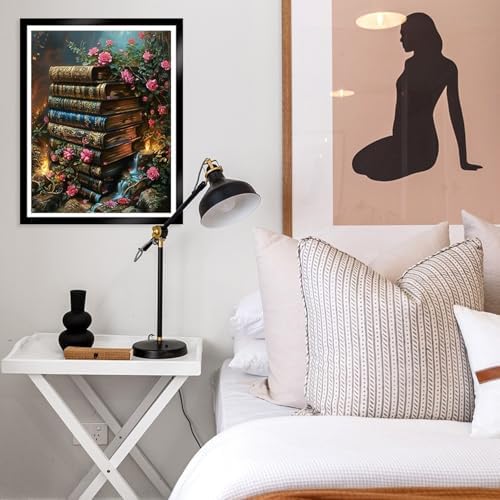 MBNTJHT Paint by Numbers Kit for Adults,DIY Books Paint by Number Kits for Adults Beginners on Canvas,Unframed Flowers Watercolor Acrylic Art Painting Kits for Home Wall Decor 16 X 20 Inch. - Image 3