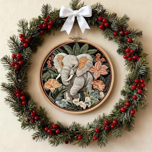 SCECALA 4 Pack Elephant Floral Embroidery Kit for Beginners - Image 7