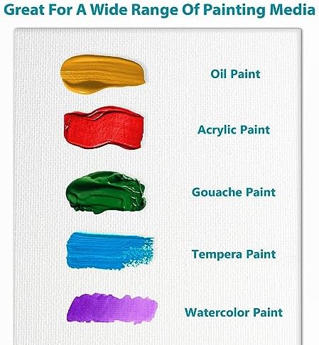 KEFF 12-Pack Bulk Canvas Boards, 9x12 Canvas for Acrylic, Oil, Watercolor, Tempera - 100% Cotton Primed Painting Canvas - Image 4