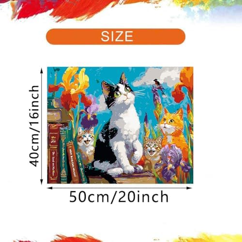 DYAIANGMU Cat Paint by Numbers Kit for Adults Beginners 19.6X15.7inch - Image 2