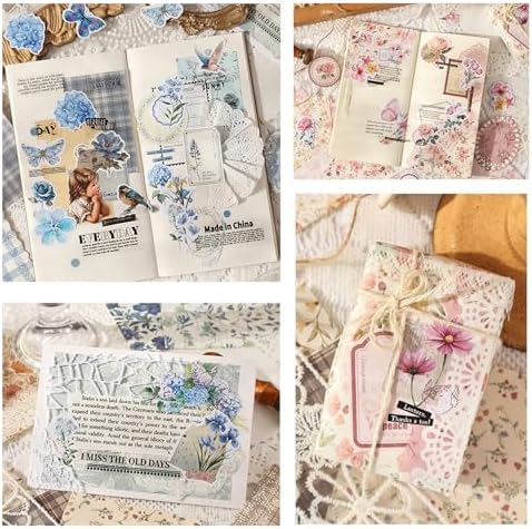 400Pcs Vintage Scrapbook Paper Floral Scrapbook Supplies Junk Journal Stickers Journaling Supplies for Bullet Journaling, Retro Crafts, Planner, Collage Card Album - Image 5