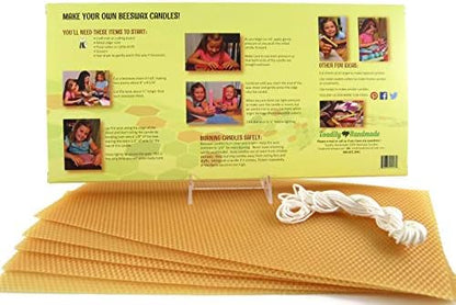 Make Your Own Beeswax Candle Starter Kit - Includes 5 Full Size 100% Beeswax Honeycomb Sheets in Gold and Approx. 6 Yards of Cotton Wick. Each Sheet Measures Approx. 8" x 16 1/4". - Image 2