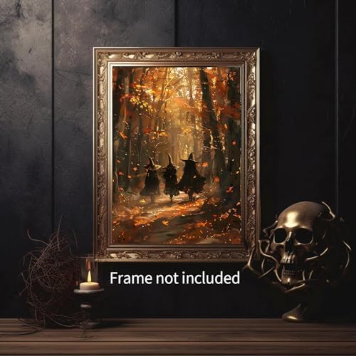 AIBOERL Paint by Numbers Kit for Adults Beginner,Fall Witch, 12X16In - Image 2