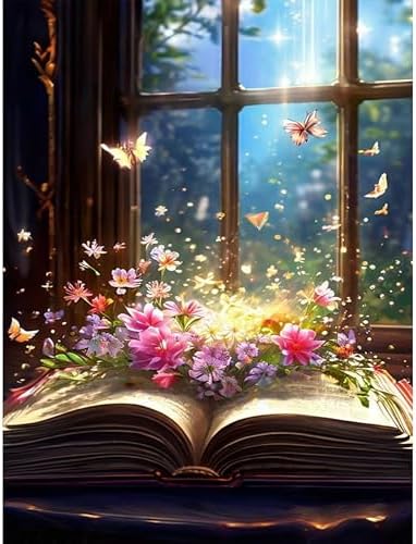 Yunruily Butterfly Book Paint by Number Adult-Butterfly Canvas Paint by Numbers for Adults,Flowers Paint by Number Kits on Canvas for Gifts Home Wall Decor(16x20inch) by VintageStyleWallDecoration