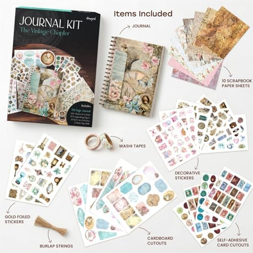 Unwynd Vintage Chapter Journal Scrapbook Starter Kit for Women Adult Teen - Image 3