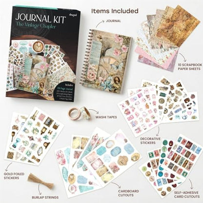 Unwynd Vintage Chapter Journal Scrapbook Starter Kit for Women Adult Teen - Image 3
