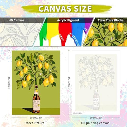 TINY FUN 6 Pack Paint by Numbes kit for Adults Beginners DIY Paint by Numbers Acrylic Paint Canvas Colorful Flowers Painting Kits Art Craft Gift for Home Decor16x20 Inch（Without Frame） - Image 2