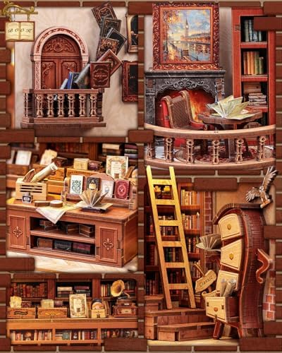 CUTEBEE Book Nook Kit, DIY Miniature House Kit for Adults, Bookshop Booknook - Image 5